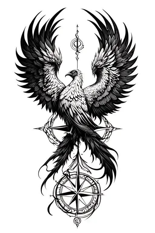 Phoenix Rising And Compass
