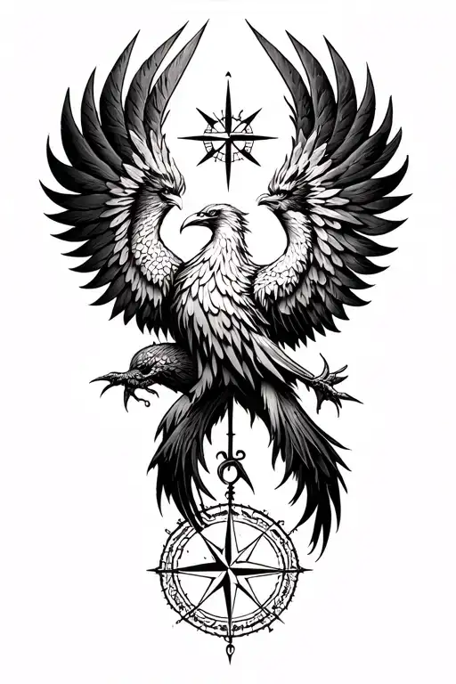 Phoenix Rising And Compass