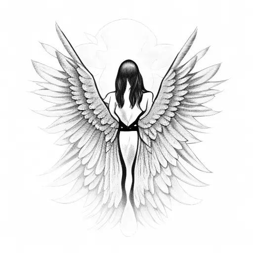 Women Angel Black Wings