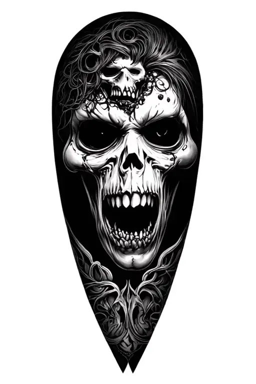 8 Horror Leg Sleeve Tattoo Featuring
