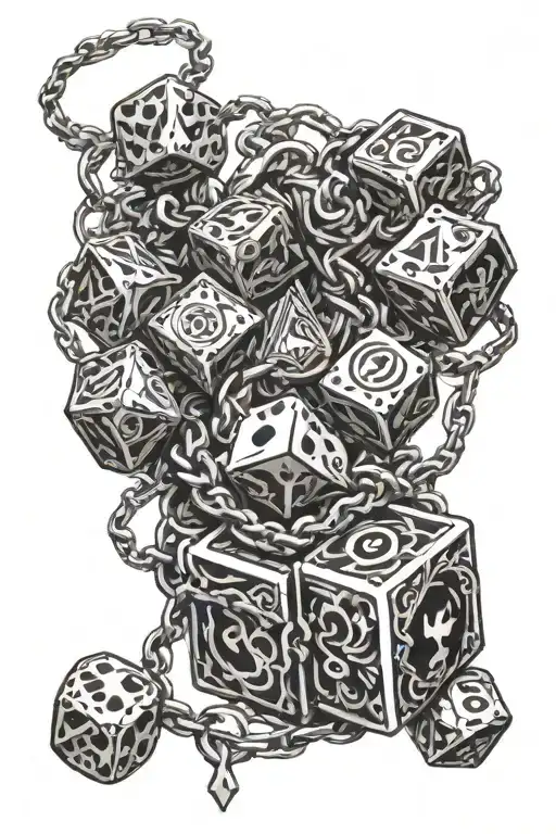 Women Money Dice And A Chain And God