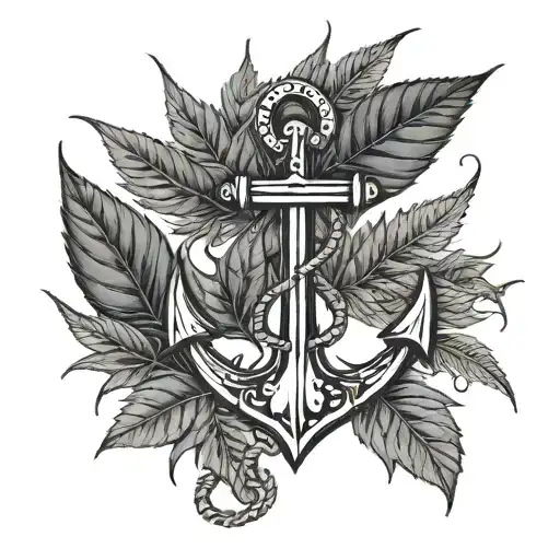 Weed Leaf And Anchor