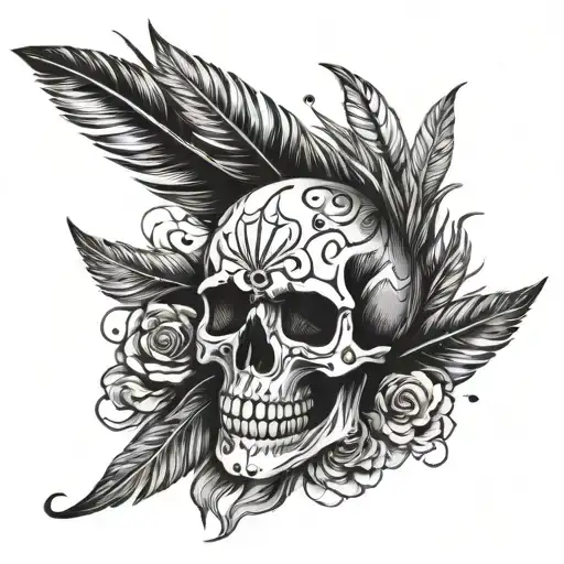 Skull And Feathers