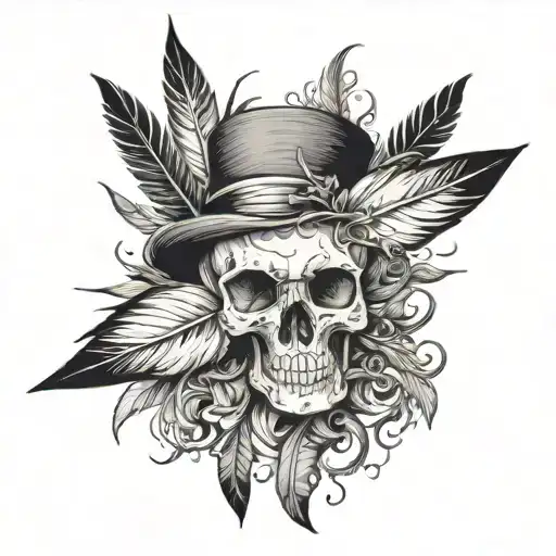 Skull And Feathers
