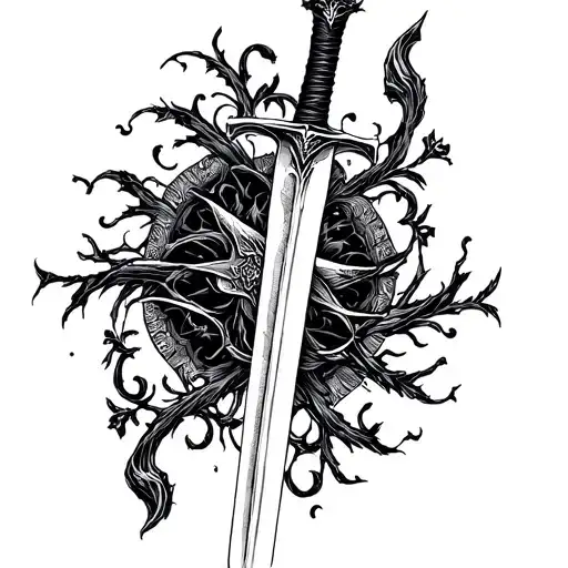 Narsil Sword With Not All Who Wander Are Lost'