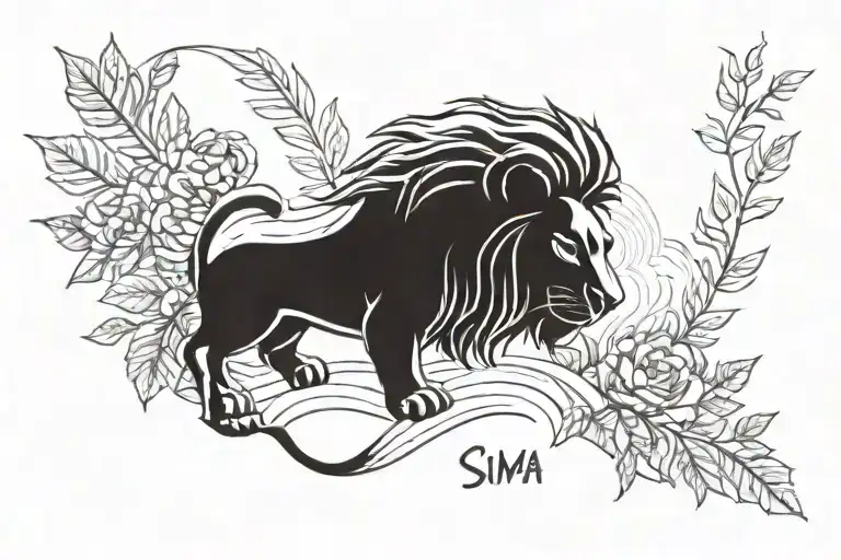 Fine Line Of Simba From The Lion King With The Title From The Movie Above Him