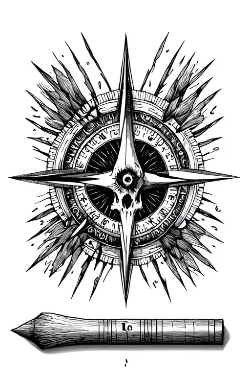 Compass Behind Skull