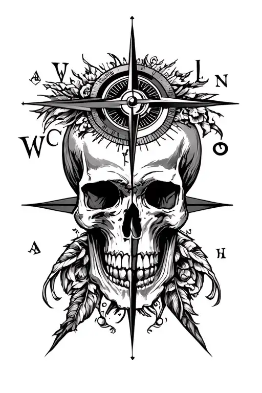 Compass Behind Skull Fore Arm