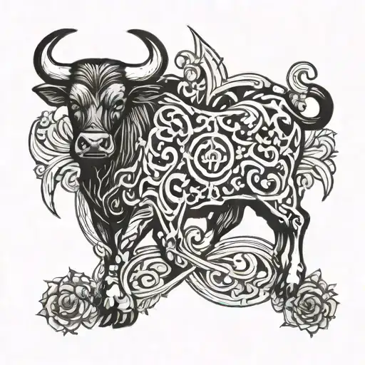 Bull And Cross Surrounded