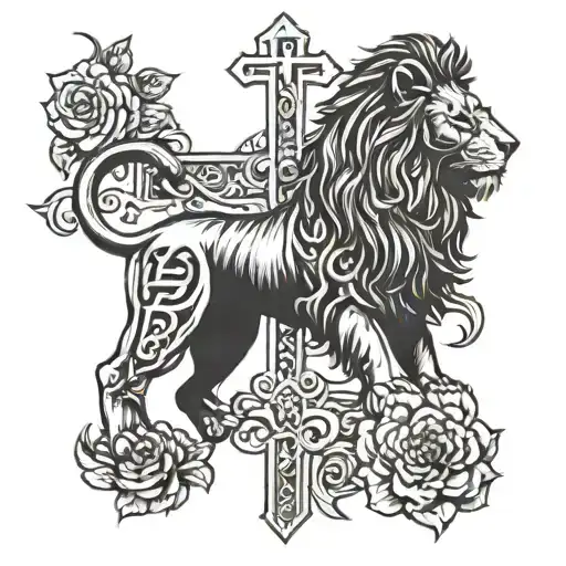 Lion With Cross