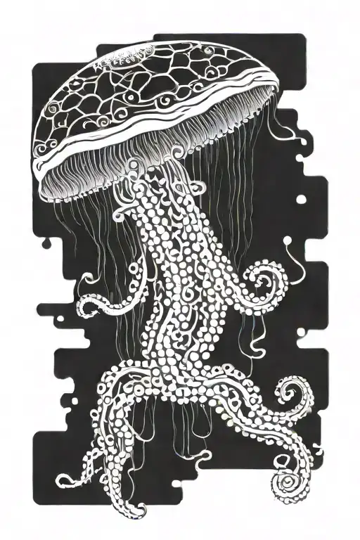 A Psychedelic Jellyfish Merging With A Circuit Board