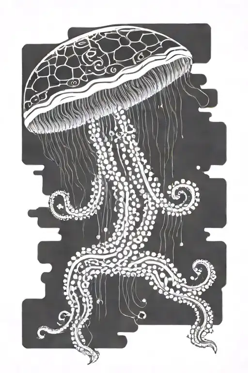 A Psychedelic Jellyfish Merging With A Circuit Board