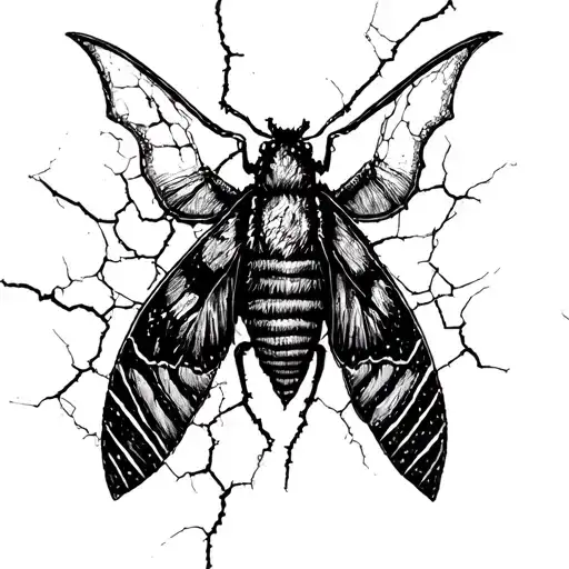 Moth Emerging From A Cracked