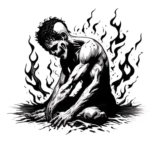 Pain And Suffering Burning In Hell