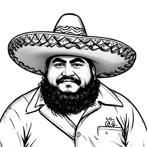 Mexican Fat Man In Sombrero