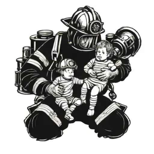 Firefighter With Son