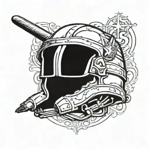 Army Helmet With A Bat Silhouette Incorporated Into The Design