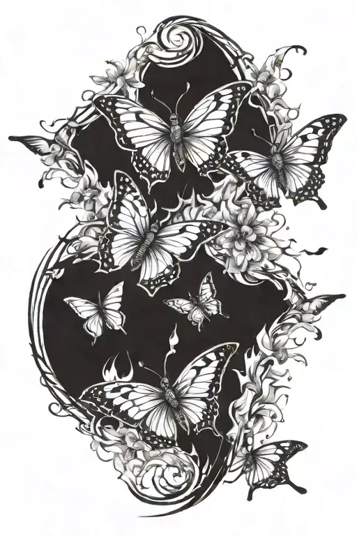 Flying Butterflies On Fire