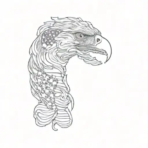 An Eagle And An American Flag