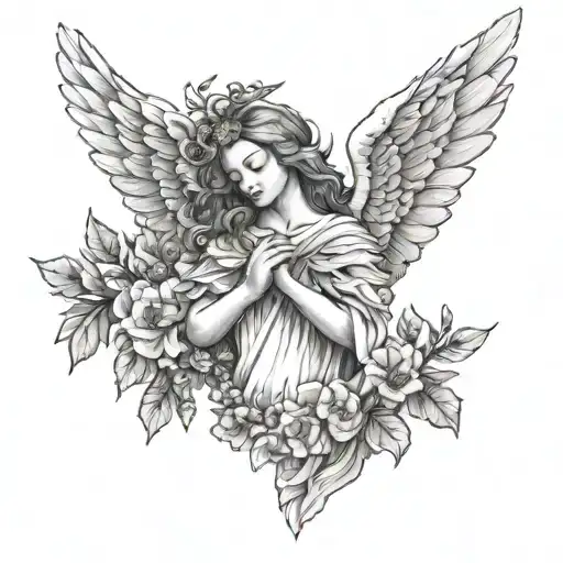 Female Guardian Angel Caring Nature
