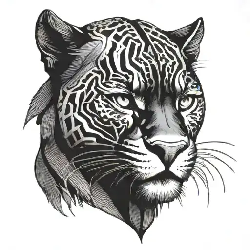 A Full Black Panther Looking Ahead With An Intimidating Look