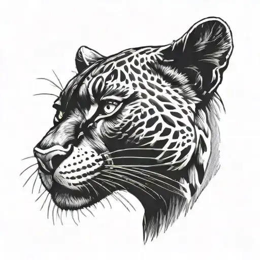 A Black Panther Looking Ahead With An Angry Intimidating Look