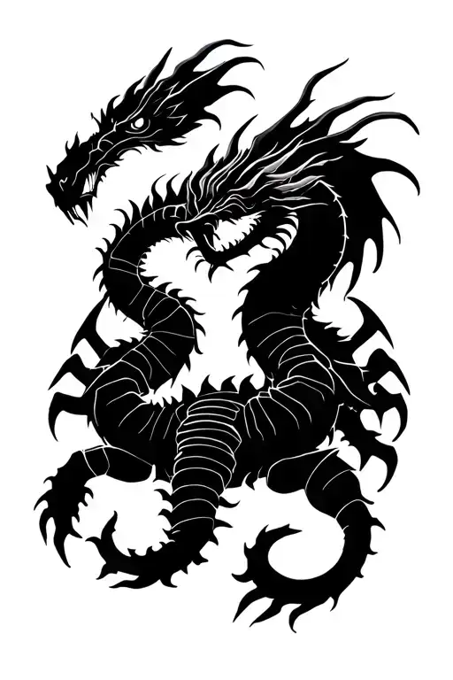 Scorpio Zodiac Fighting A Dragon