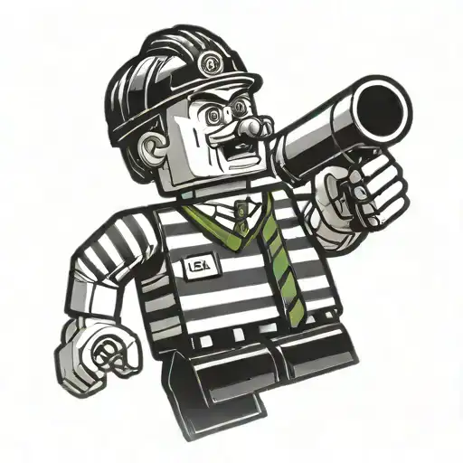 Lego Soccer Referee Blowing A Whistle