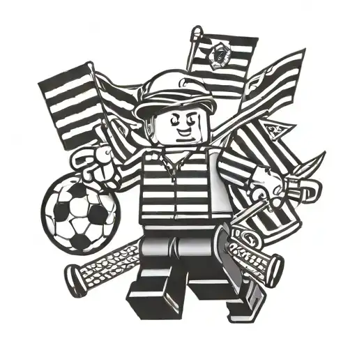 Lego Soccer Referee With Linesman Flags