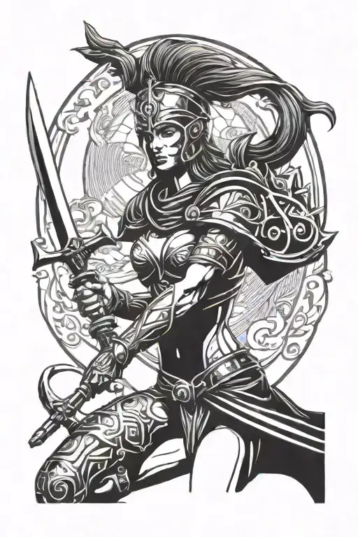 Spartan Goddess With A Sword