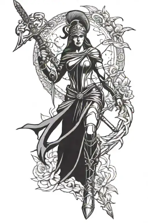 Spartan Goddess With A Sword