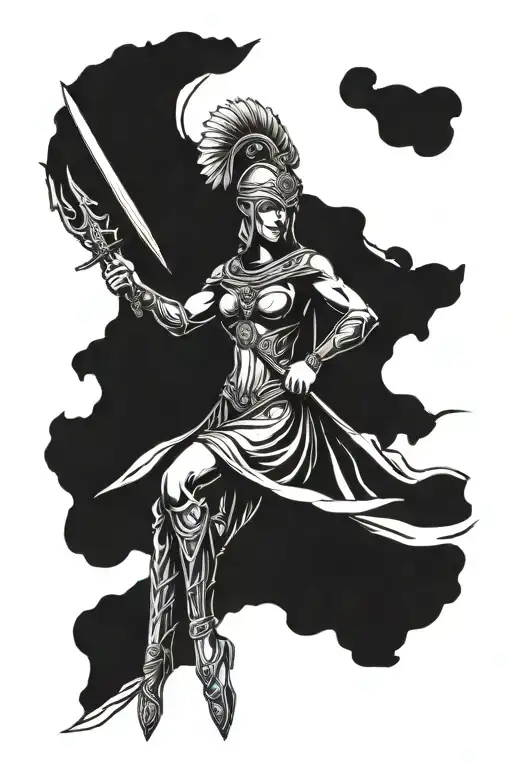Spartan Goddess With A Sword