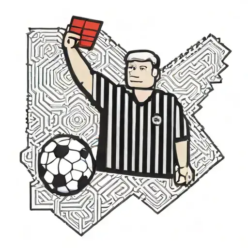 Lego Soccer Referee Holding Up A Red Card