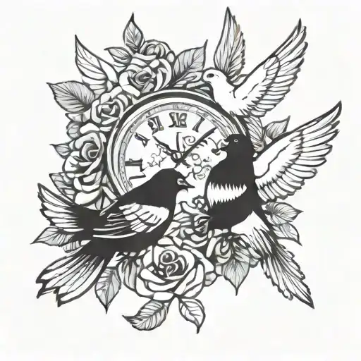 Clock Doves Roses Fish Date Zodiac Sign 23-05-1945