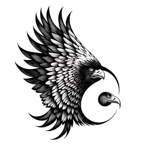 Ying Yang And Eagle Wing