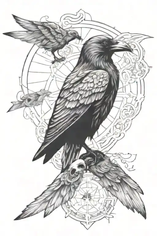 Odin Ravens Huginn And Muninn