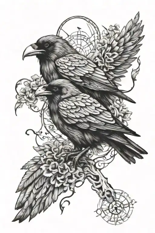 Odin Ravens Huginn And Muninn