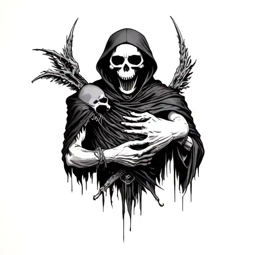 Grim Reaper Holding Body