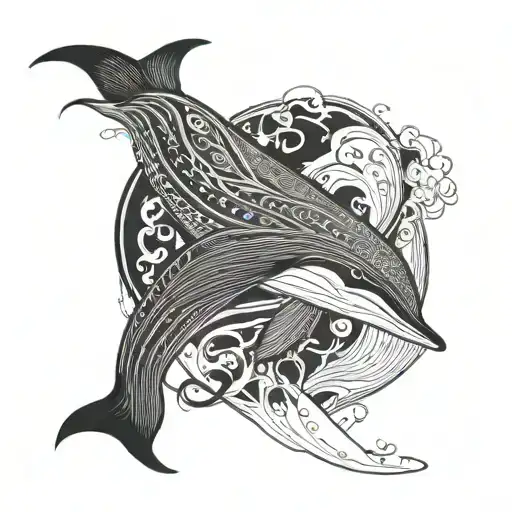 Fin Whale Black And White