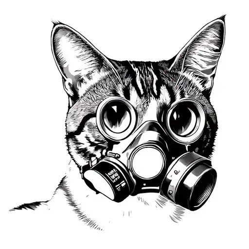 Cat In A Gas Mask
