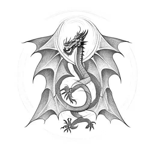 Dragon Circled Around A Tower