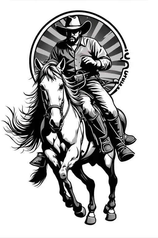 Cowboy Riding A Horse