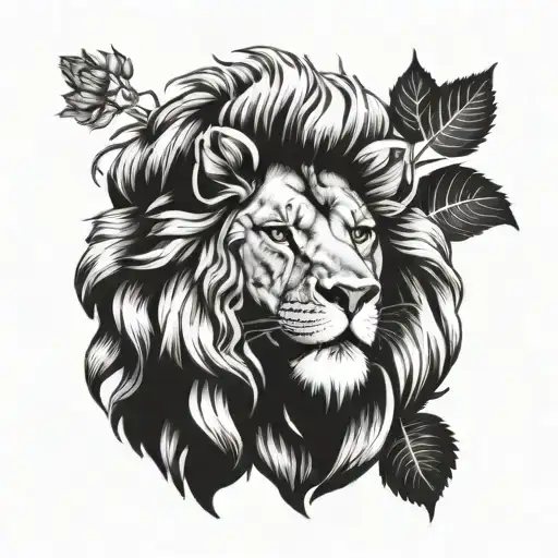 August And January Birth Flower With Lion Head