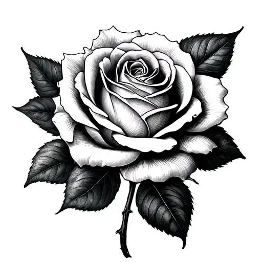 Coral Rose Tattoo With The Name Marcela Lopez Figueroa As The Stem