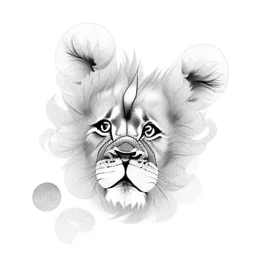 Little Lion Who Become Old Alone Sad And Strong