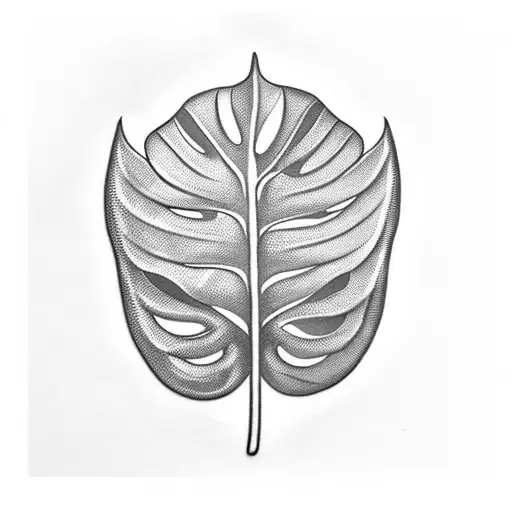 Monstera Deliciosa Leaf Snake