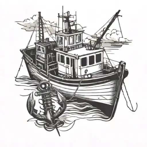 Lobster Boat With Anchor