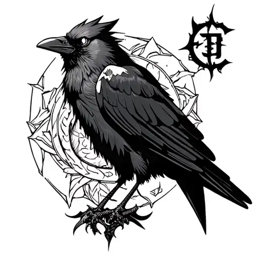 A Naruto Inspired Tattoo Featuring Itatchi With A Crow In A Gothic Style