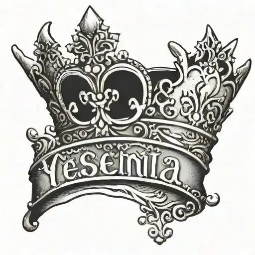 A Crown With The Name Yesenia Under It