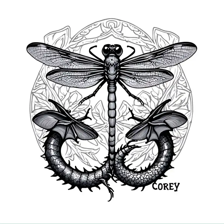 Dragon Fly With The Name Corey On The Tail